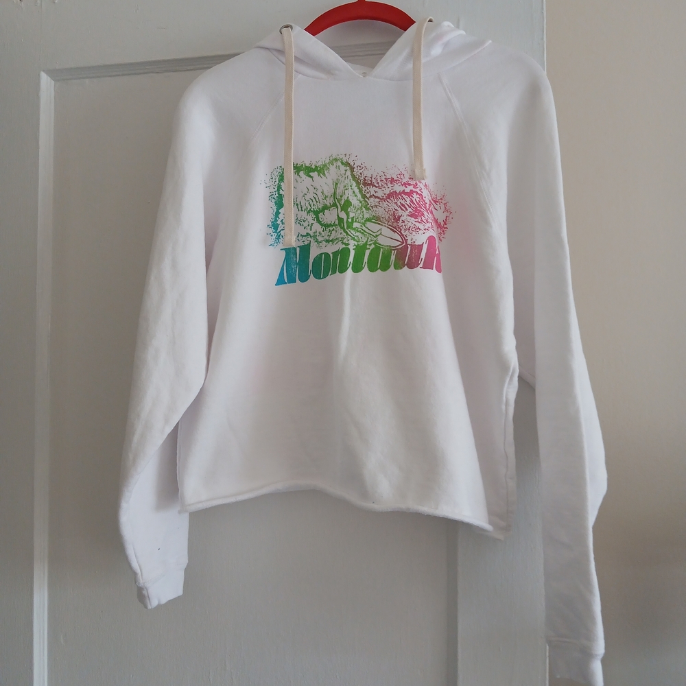 Original Retro Brand White Hoodie with Multicolor Graphic